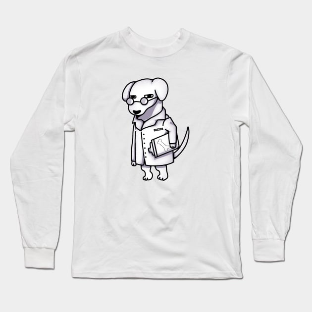 Funny Doctor Dog, Dog Lover Long Sleeve T-Shirt by dukito